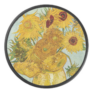 Vincent Van Gogh - Vase mit zwölf Sonnenblumen Eishockey Puck