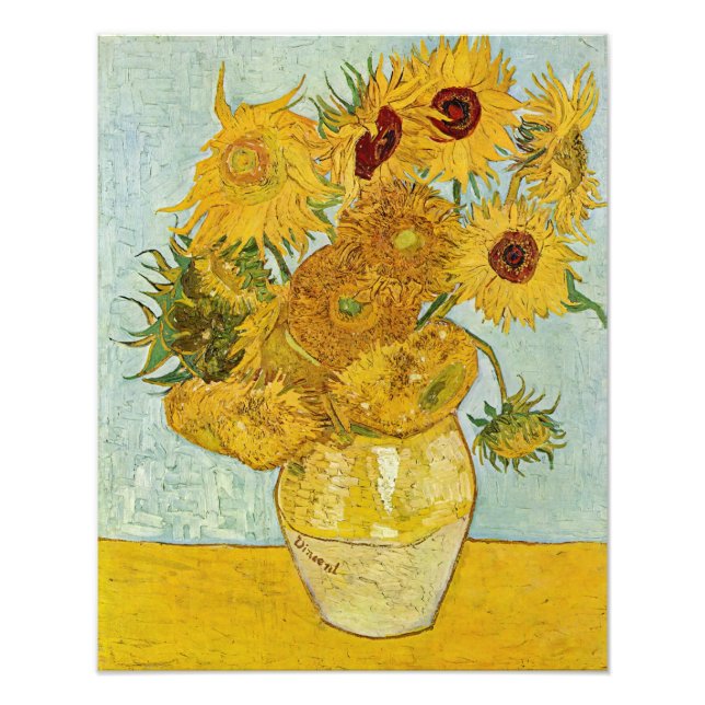 Vincent Van Gogh - Vase mit zwölf Sonnenblumen Fotodruck (Vorne)