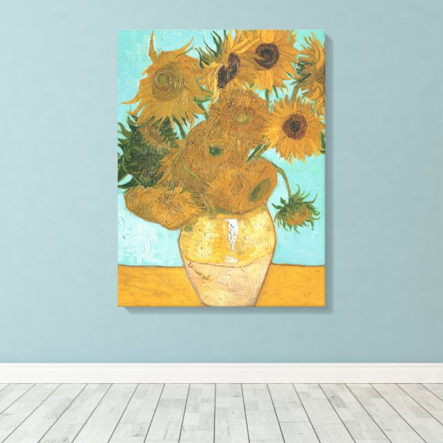 Vincent van Gogh - Vase mit zwölf Sonnenblumen Leinwanddruck (Insitu (Holzboden))