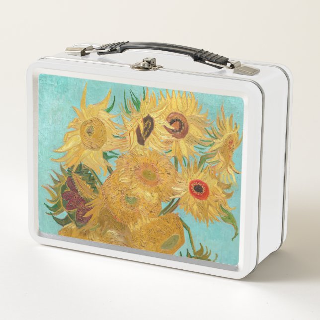 Vincent Van Gogh - Vase mit zwölf Sonnenblumen Metall Brotdose (Vorderseite)