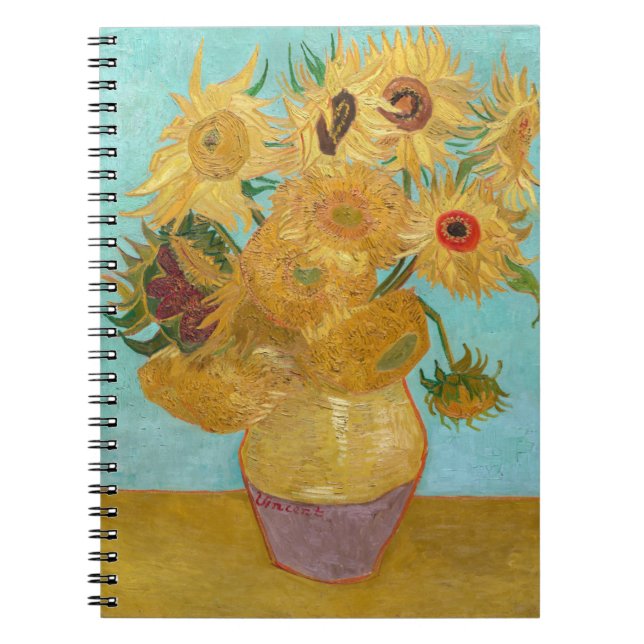 Vincent Van Gogh - Vase mit zwölf Sonnenblumen Notizblock (Vorderseite)