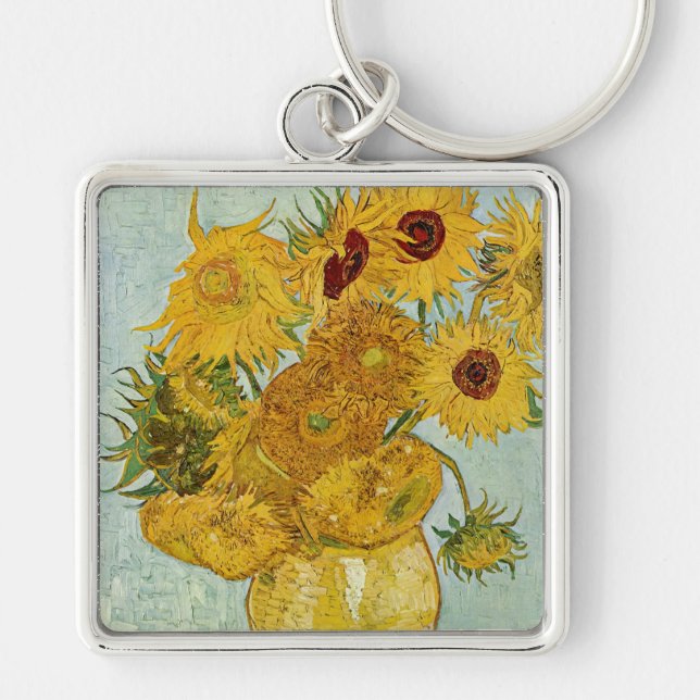 Vincent Van Gogh - Vase mit zwölf Sonnenblumen Schlüsselanhänger (Vorne)