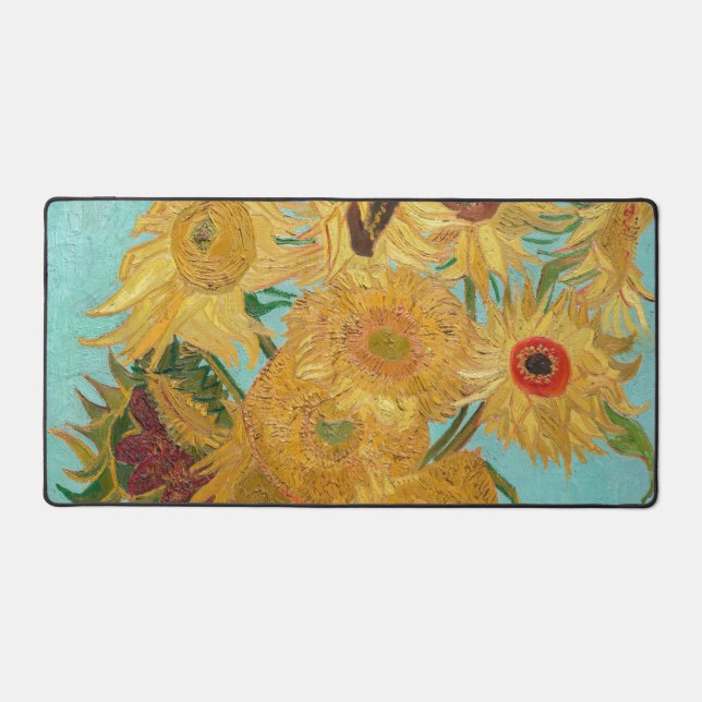Vincent Van Gogh - Vase mit zwölf Sonnenblumen Schreibtischunterlage (Vorderseite)