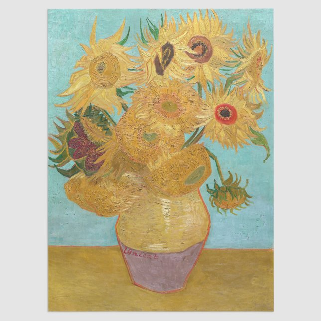 Vincent Van Gogh - Vase mit zwölf Sonnenblumen Seidenpapier (Von Creator hochgeladen)