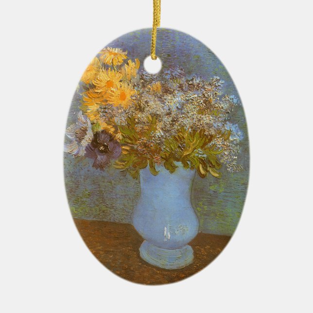 Vincent van Gogh Vase of Lilacs, Daisies, Anemones Keramik Ornament (Vorne)