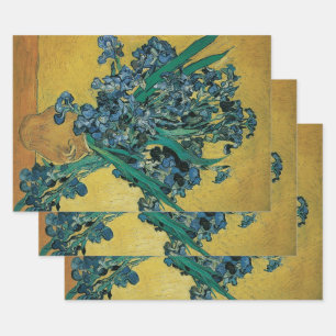 Vincent van Gogh - Vase w Irises Yellow Background Geschenkpapier Set