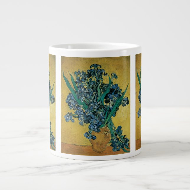 Vincent van Gogh - Vase w Irises Yellow Background Jumbo-Tasse (Vorderseite)