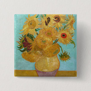 Vincent Van Gogh - Vase with Twelve Sunflowers Button