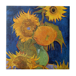 Vincent van Gogh - Vasen mit fünf Sonnenblumen Fliese