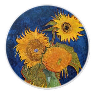 Vincent van Gogh - Vasen mit fünf Sonnenblumen Keramikknauf