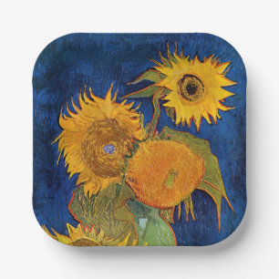 Vincent van Gogh - Vasen mit fünf Sonnenblumen Pappteller