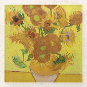 Vincent van Gogh - Vasen mit fünfzehn Sonnenblumen Glasuntersetzer