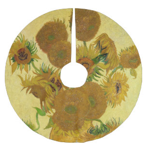 Vincent van Gogh - Vasen mit fünfzehn Sonnenblumen Polyester Weihnachtsbaumdecke