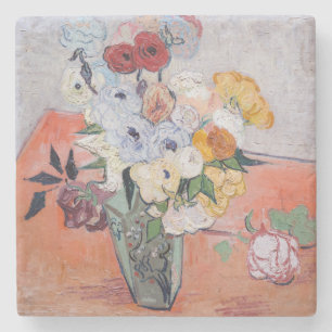 Vincent van Gogh - Vasen mit Rosen & Anemone Steinuntersetzer