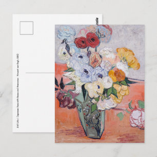 Vincent van Gogh - Vasen mit Rosen & Anemonen Postkarte