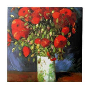 Vincent Van Gogh Vasen Mit Roten Mohn Blumenkunst Fliese