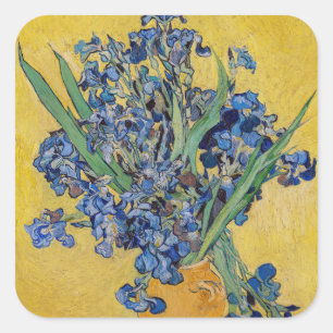 Vincent van Gogh - Vasen mit Schwertlilien Quadratischer Aufkleber