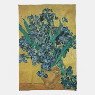 Vincent van Gogh - Vasen mit Schwertlilien vor gel Handtuch