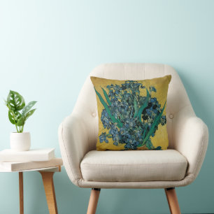 Vincent van Gogh - Vasen mit Schwertlilien vor gel Kissen