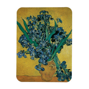 Vincent van Gogh - Vasen mit Schwertlilien vor gel Magnet