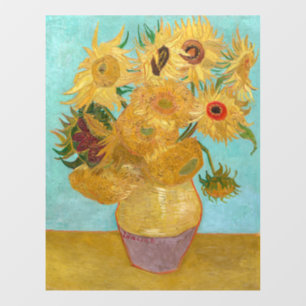 Vincent Van Gogh - Vasen mit zwölf Sonnenblumen Fensteraufkleber