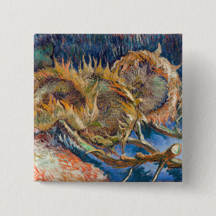 Vincent van Gogh - Vier geschnittene Sonnenblumen Button