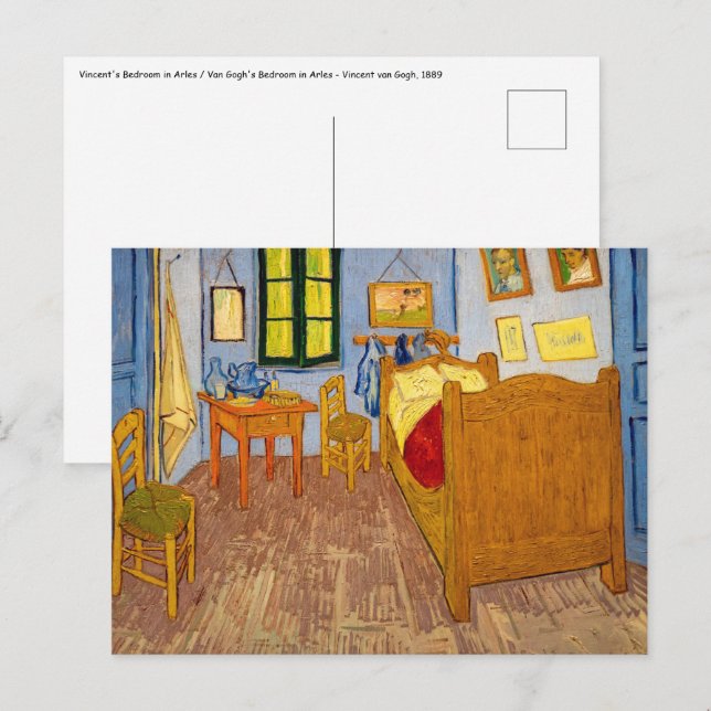 Vincent van Gogh - Vincent's Bedroom in Arles Postkarte (Vorne/Hinten)