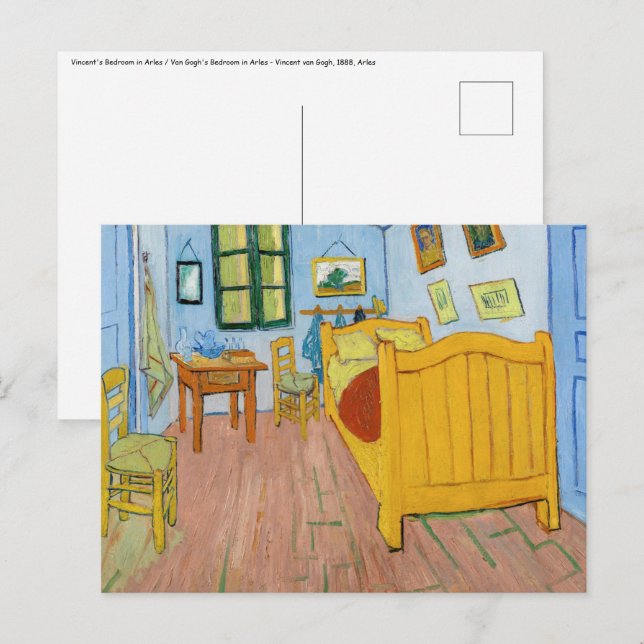 Vincent Van Gogh - Vincent's Bedroom in Arles Postkarte (Vorne/Hinten)