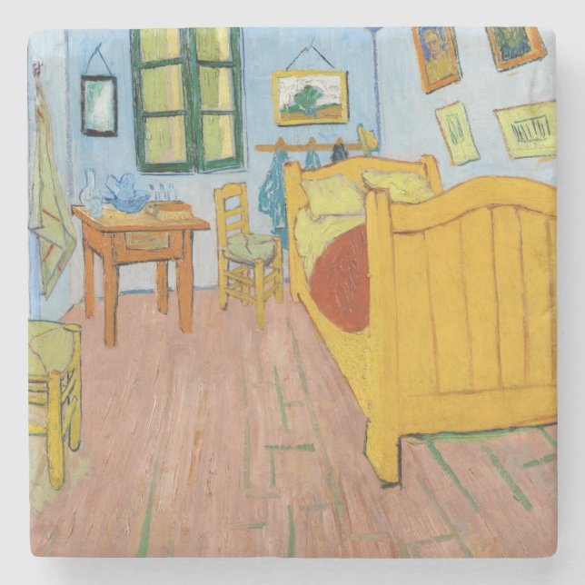 Vincent Van Gogh - Vincent's Bedroom in Arles Steinuntersetzer (Vorderseite)