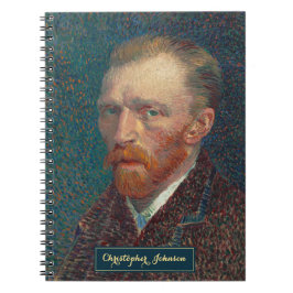 Vincent Van Gogh Vintag Art Custom Gold Monogram Notizblock