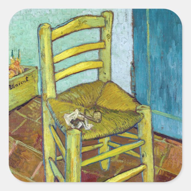 Vincent van Gogh - Vorsitzender von Van Gogh Quadratischer Aufkleber (Vorderseite)