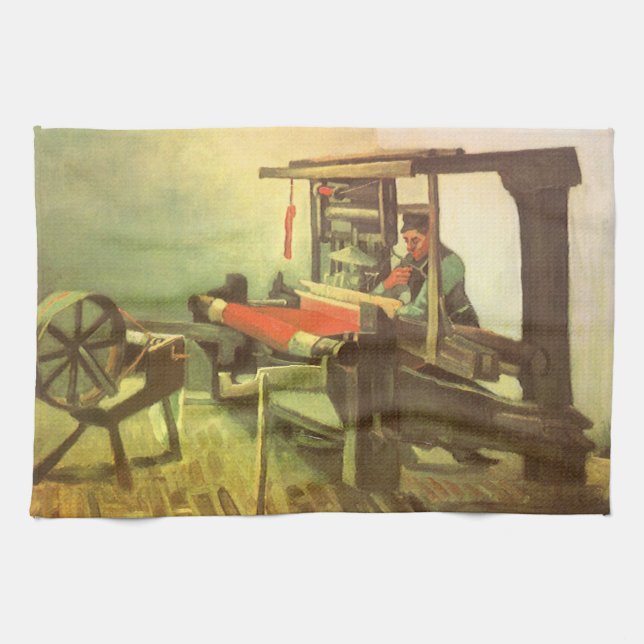 Vincent van Gogh Weaver gegenüber Links Spinnrad Geschirrtuch (Horizontal)