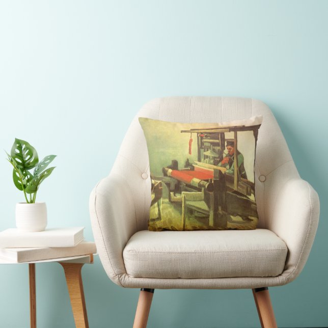 Vincent van Gogh Weaver gegenüber Links Spinnrad Kissen (Stuhl )