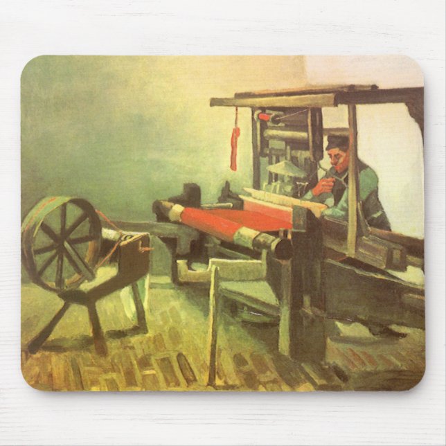 Vincent van Gogh Weaver gegenüber Links Spinnrad Mousepad (Vorne)