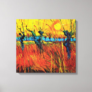 Vincent Van Gogh - Weiden bei Sonnenuntergang Fine Leinwanddruck