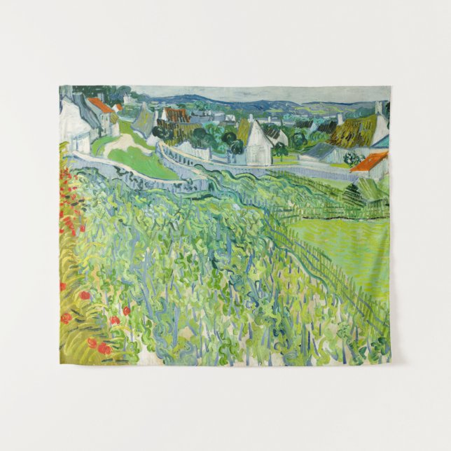 Vincent van Gogh - Weinberge in Auvers Wandteppich (Vorderseite (Horizontal))