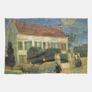 Vincent van Gogh - Weißes Haus bei Nacht Geschirrtuch