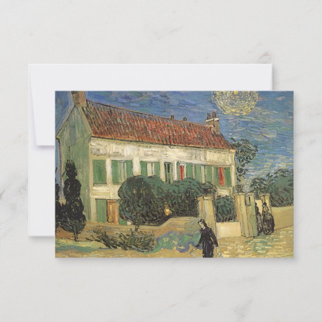 Vincent van Gogh - Weißes Haus in der Nacht Einladung (Vorderseite)
