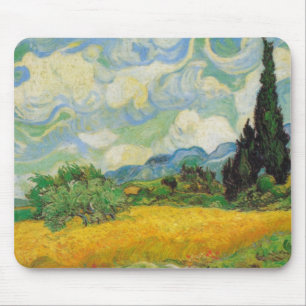 Vincent van Gogh - Weizen-Feld mit Zypressen Mousepad
