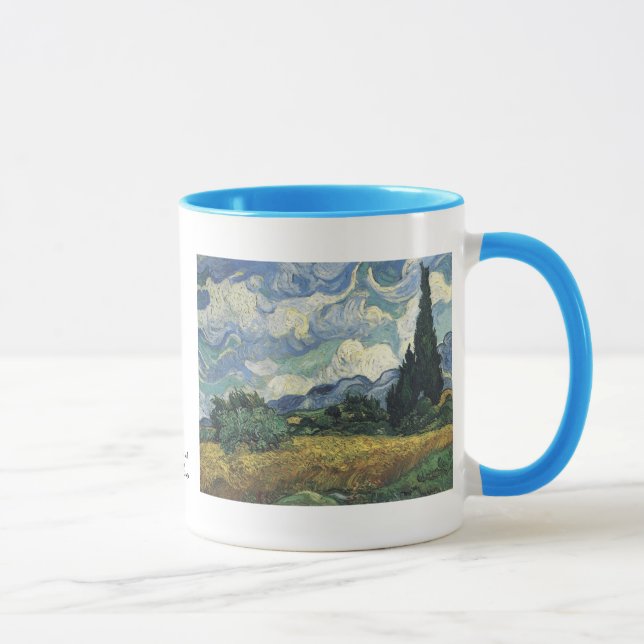 Vincent van Gogh-Weizen-Felder mit Zypressen Tasse (Rechts)