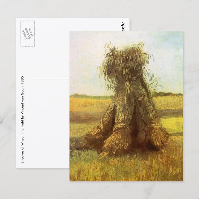 Vincent van Gogh - Weizenbündel Postkarte (Vorne/Hinten)