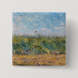 Vincent van Gogh - Weizenfeld mit einer Lerche Button
