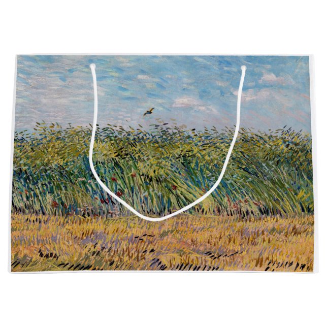Vincent van Gogh - Weizenfeld mit Lark Große Geschenktüte (Vorderseite)