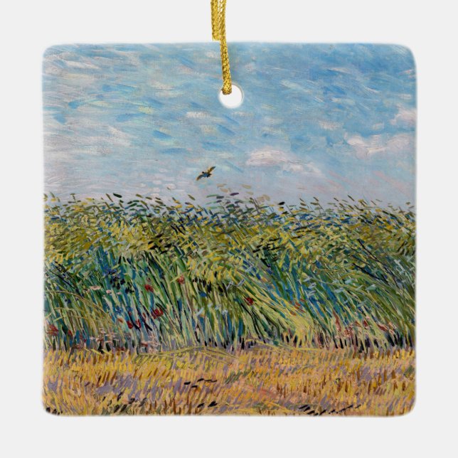 Vincent van Gogh - Weizenfeld mit Lark Keramikornament (Vorderseite)