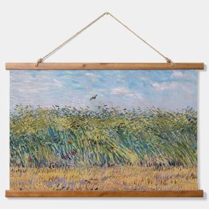 Vincent van Gogh - Weizenfeld mit Lark Wandteppich Mit Holzrahmen