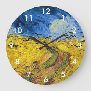 Vincent van Gogh - Weizenfeld mit Raben Große Wanduhr