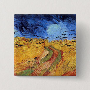 Vincent Van Gogh - Weizenfeld mit schwarzen Krähen Button