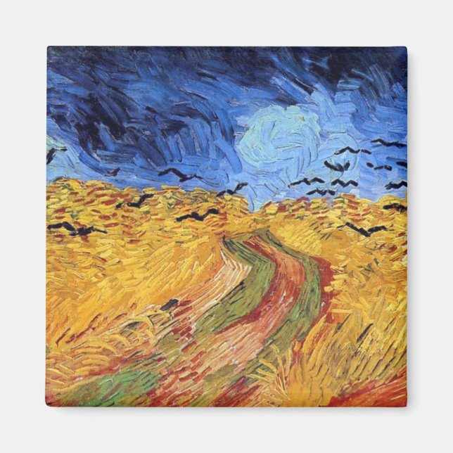 Vincent Van Gogh - Weizenfeld mit schwarzen Krähen Magnet (Vorne)