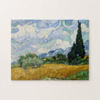 Vincent Van Gogh Weizenfeld mit Zypressen