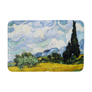 Vincent Van Gogh Weizenfeld mit Zypressen (1889) Badematte
